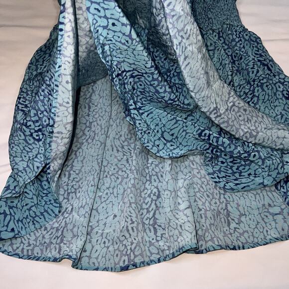 Rails Dress Size XL Blue Jasmine Jewel Cheetah Print Tiered Smocked Waist NWT - Picture 11 of 16